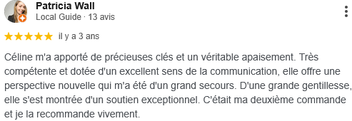 Avis de cliente sur Céline Baron, psychopraticienne à Vichy.
